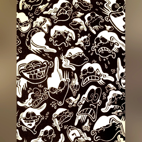 EEnE *Limited Ed-ition* CANVAS PRINT "Inverted Dees" B&W by Raven M - Picture 2 of 7